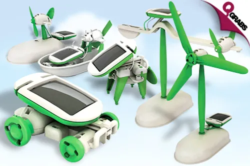 From QR39 Unleash the Inventor Inside your Kid with a 6-in-1 Solar Powered DIY Robot Kit! (Up to QR138 Value)